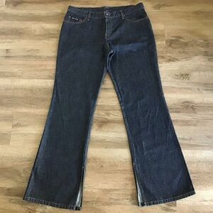 Dkny Jeans Juniors Size 13 Wide Leg Y2K Pride Rainbow Stitching Dark Blue